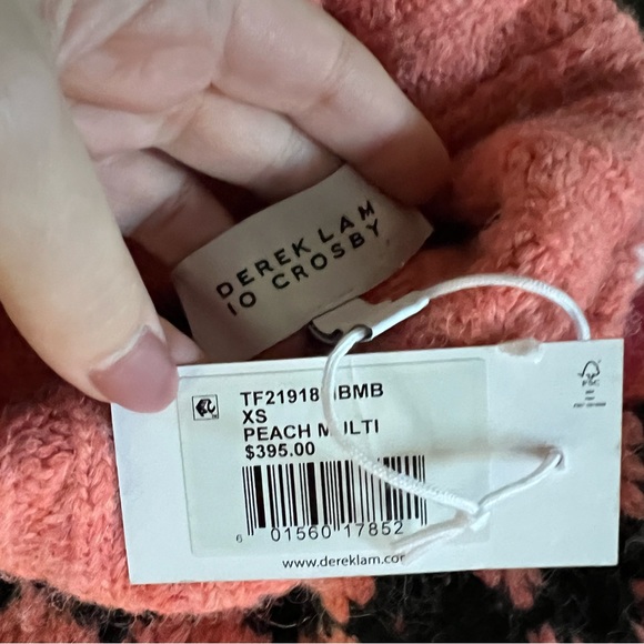 NWT! Derek Lam 10 Crosby  peach multi sweater XS - Picture 4 of 5
